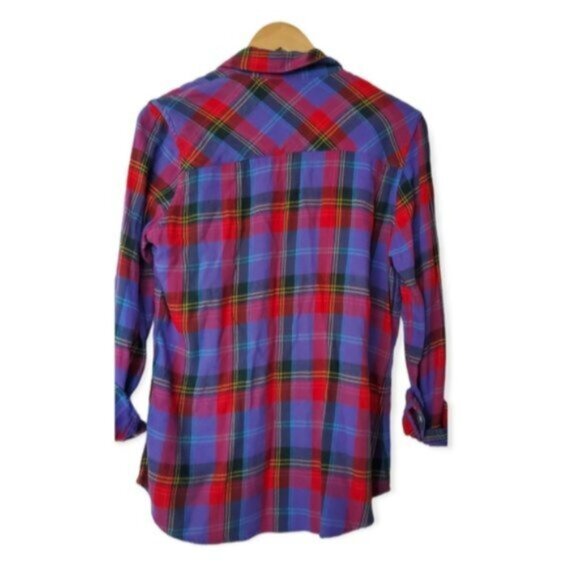 GAP Super Soft Purple "DRAPEY" Plaid Flannel Shirt - Picture 8 of 16